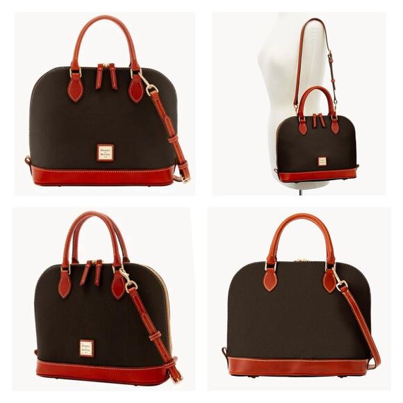 Dooney & Bourke Handbags - VGUC Dooney & Bourke Pebble Grain Zip Zip Satchel in Brown Tmoro